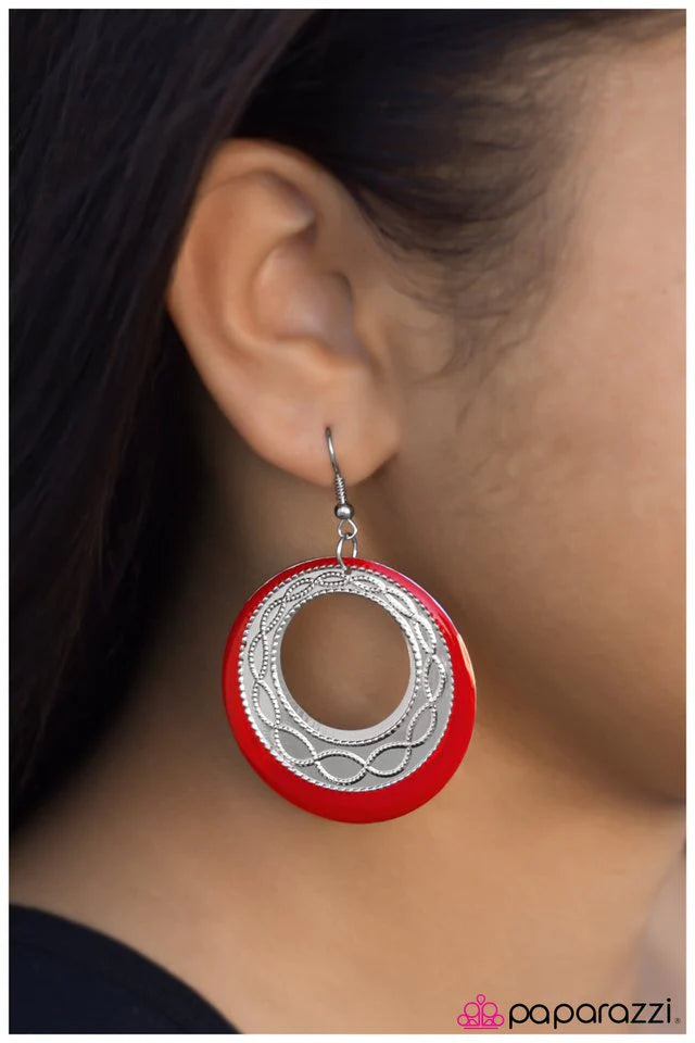 Paparazzi Earring ~ Intertwining Melodies - Red