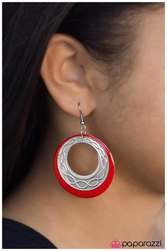 Paparazzi Earring ~ Intertwining Melodies - Red