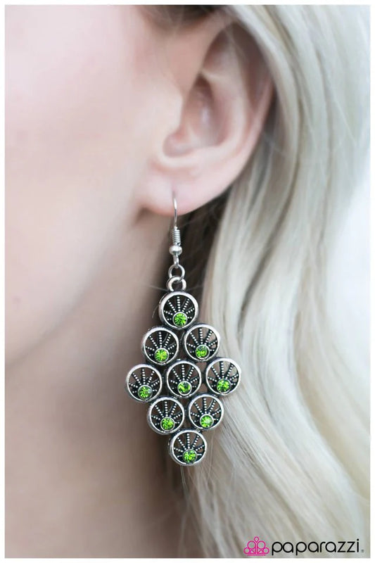 Paparazzi Earring ~ The Light Show - Green