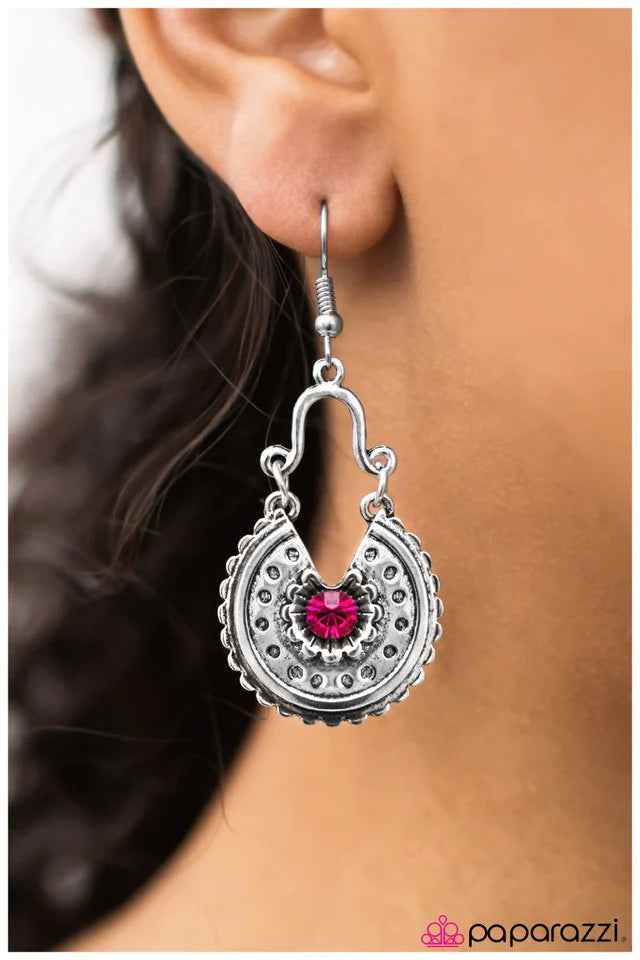 Paparazzi Earring ~ Stop, Look, and GLISTEN - Pink