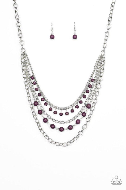 Paparazzi Necklace ~ Ground Forces - Purple