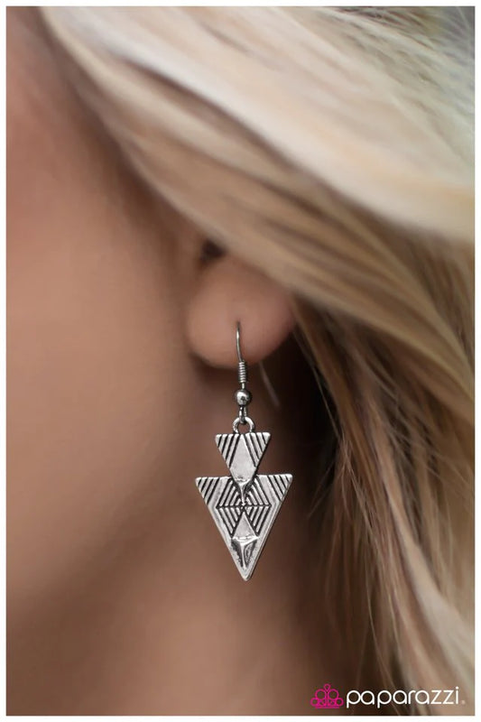 Paparazzi Earring ~ Thats The SPEAR-it! - Silver