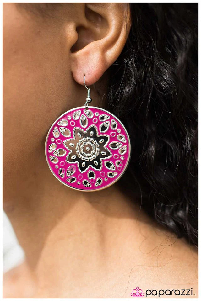 Paparazzi Earring ~ All Things Bright and Beautiful - Pink