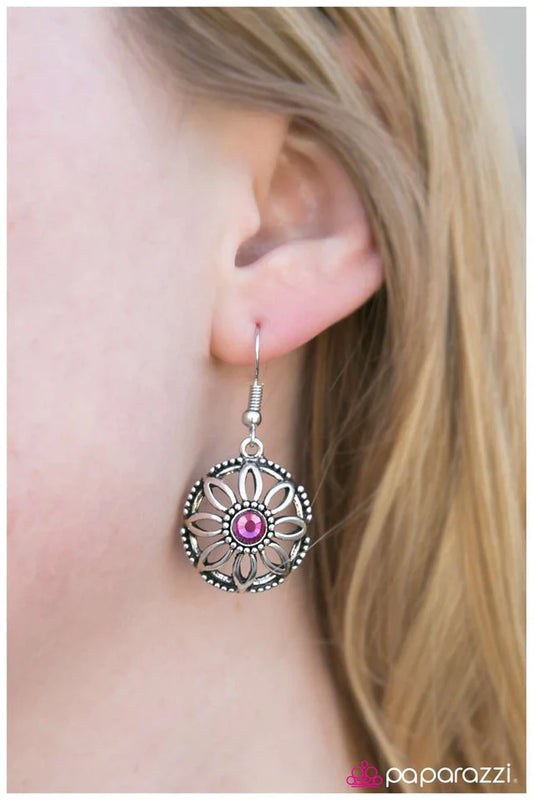 Paparazzi Earring ~ Treasure Hunt - Pink