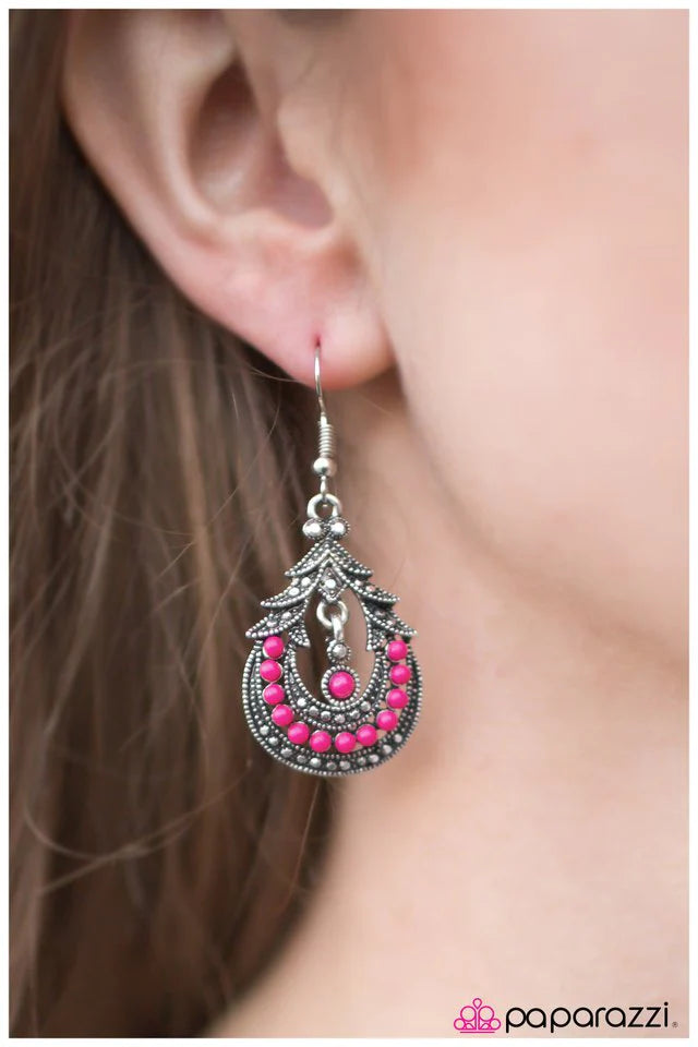 Paparazzi Earring ~ Holi - Pink