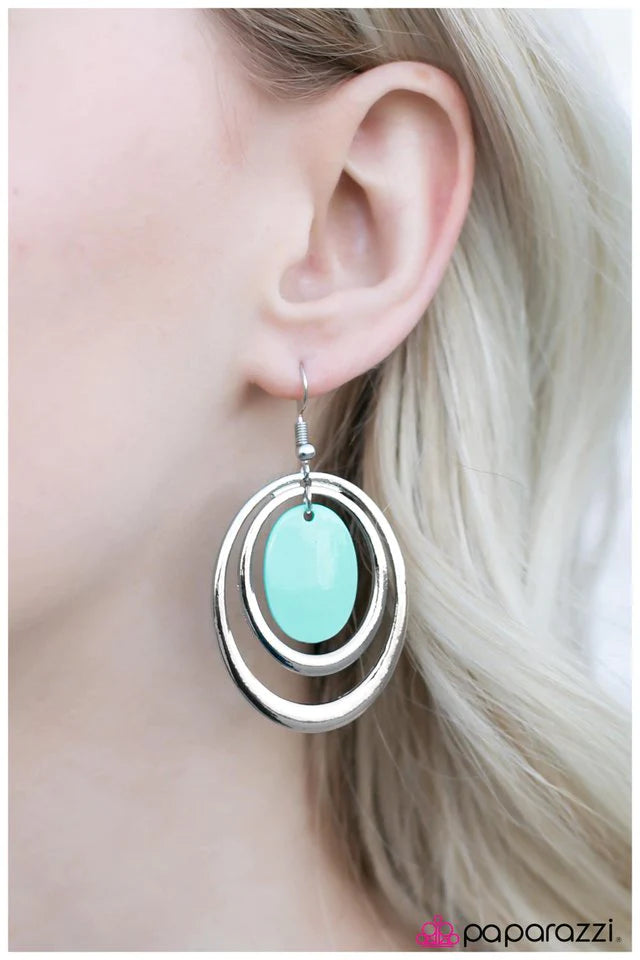 Paparazzi Earring ~ Poolside - Blue