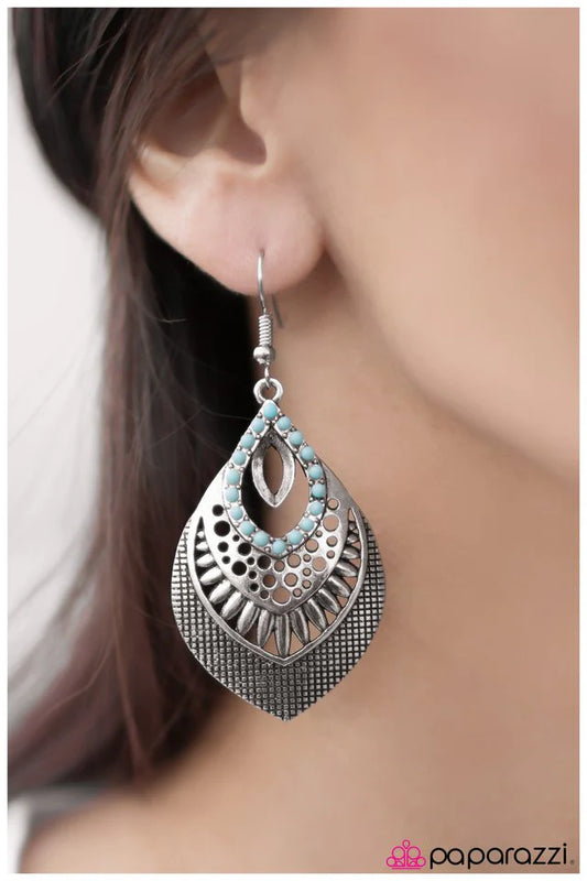 Paparazzi Earring ~ Jungle Tour - Blue