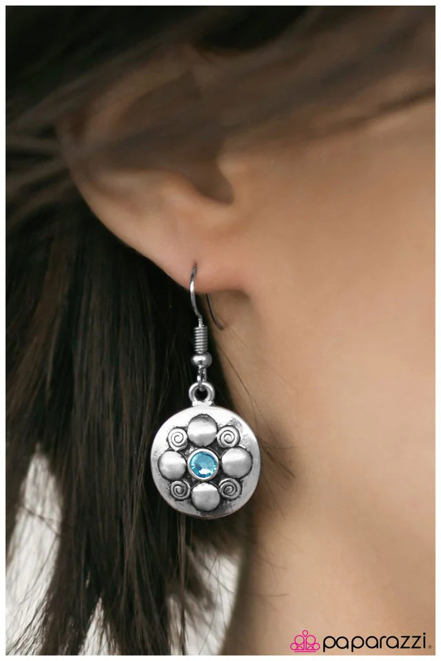 Paparazzi Earring ~ Bright and Brilliant - Blue