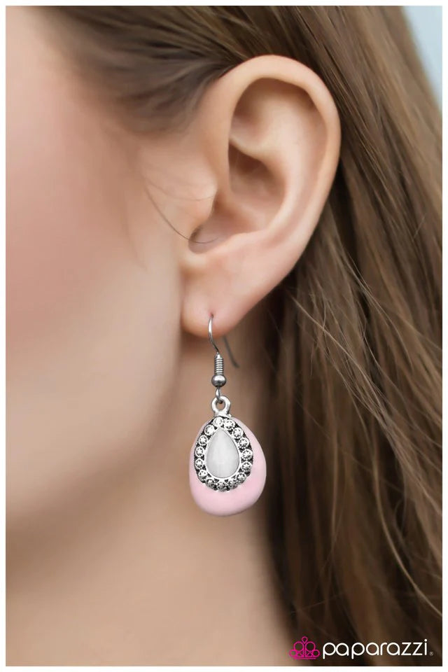 Paparazzi Earring ~ Just DEW It! - Pink