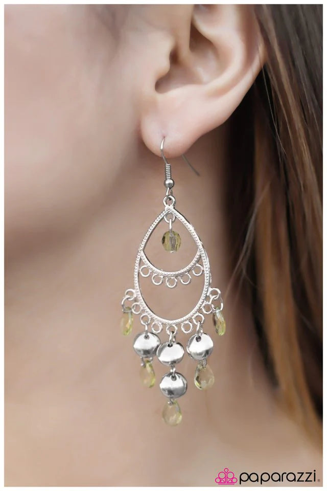 Paparazzi Earring ~ The Girly Girl - Green