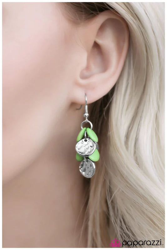 Paparazzi Earring ~ I Like To Move It - Green