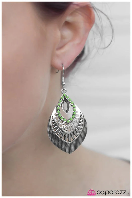 Paparazzi Earring ~ Jungle Tour - Green