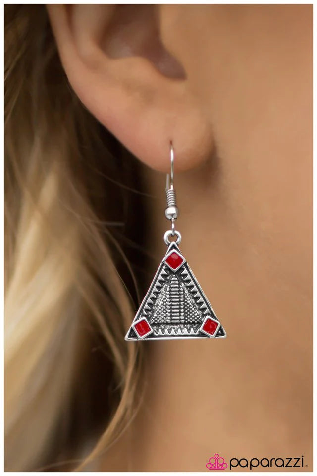 Paparazzi Earring ~ Nights Over Egypt - Red