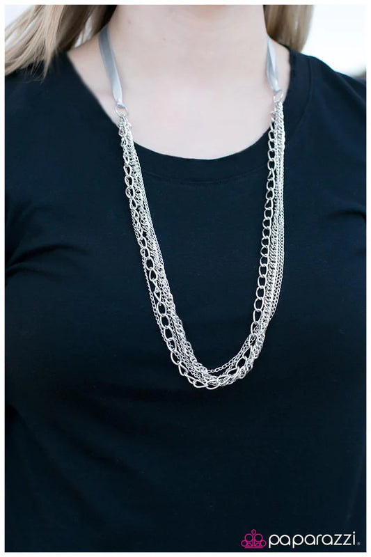 Paparazzi Necklace ~ Chain Collision - Silver