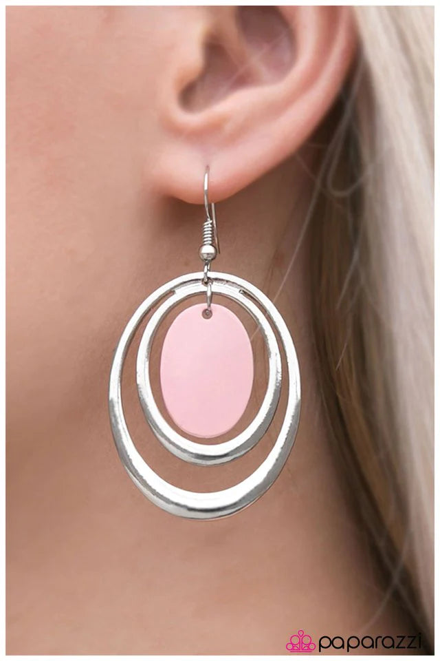 Paparazzi Earring ~ Poolside - Pink