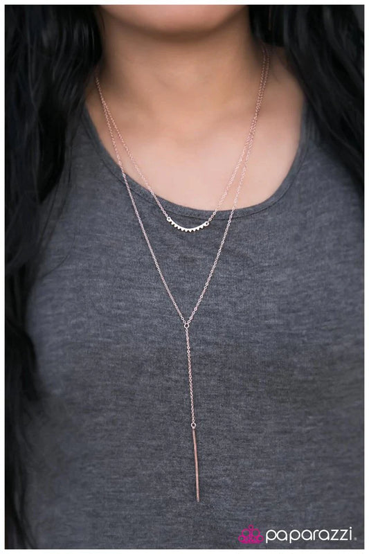 Paparazzi Necklace ~ Save The Drama For Your Mama - Rose Gold