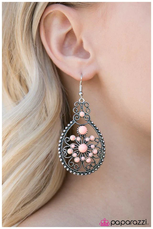 Paparazzi Earring ~ Searching For Mr. Right - Pink