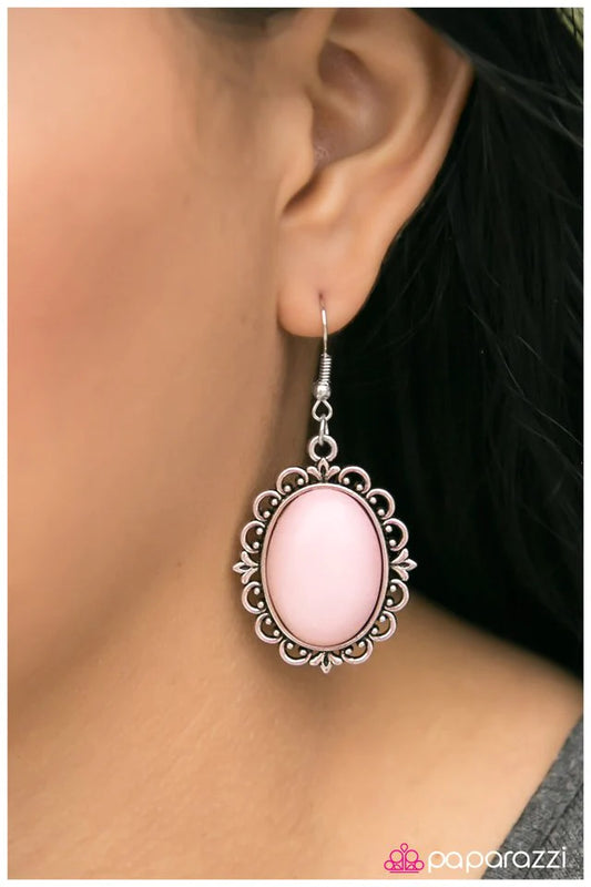 Paparazzi Earring ~ High Class Affair - Pink