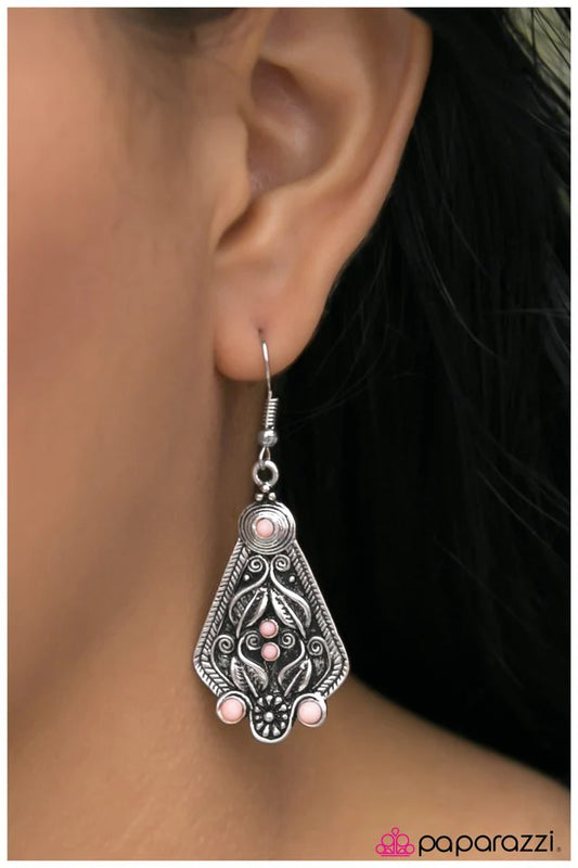 Paparazzi Earring ~ Enchant Me - Pink