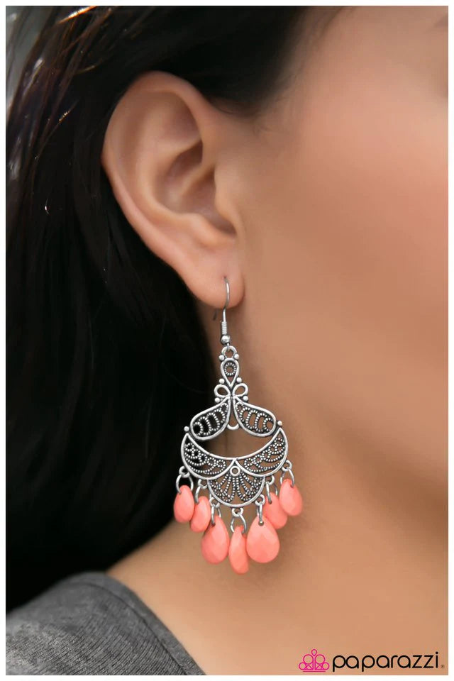 Paparazzi Earring ~ Flamenco Flavor - Orange