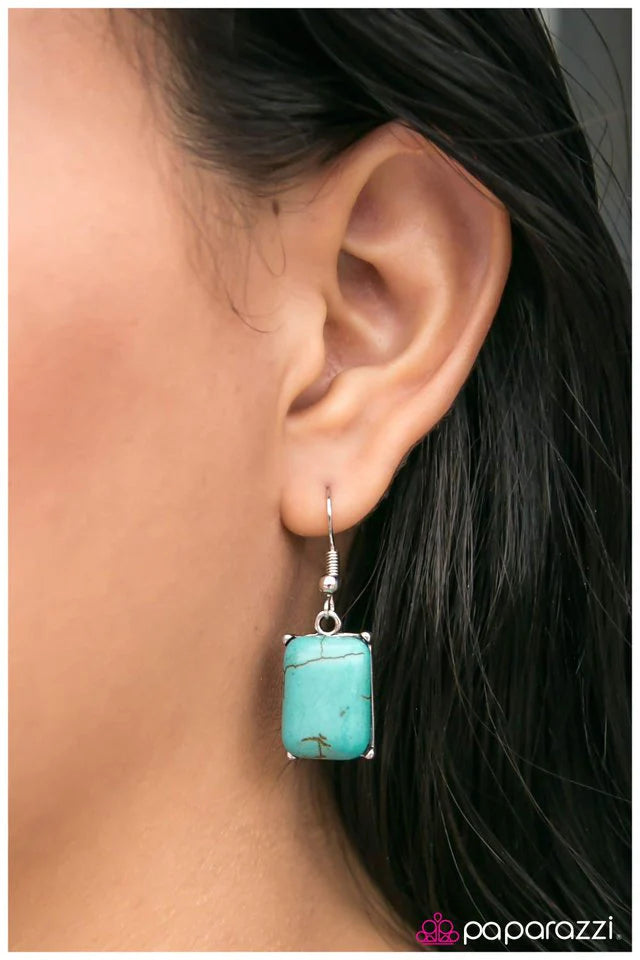 Paparazzi Earring ~ Country Western - Blue