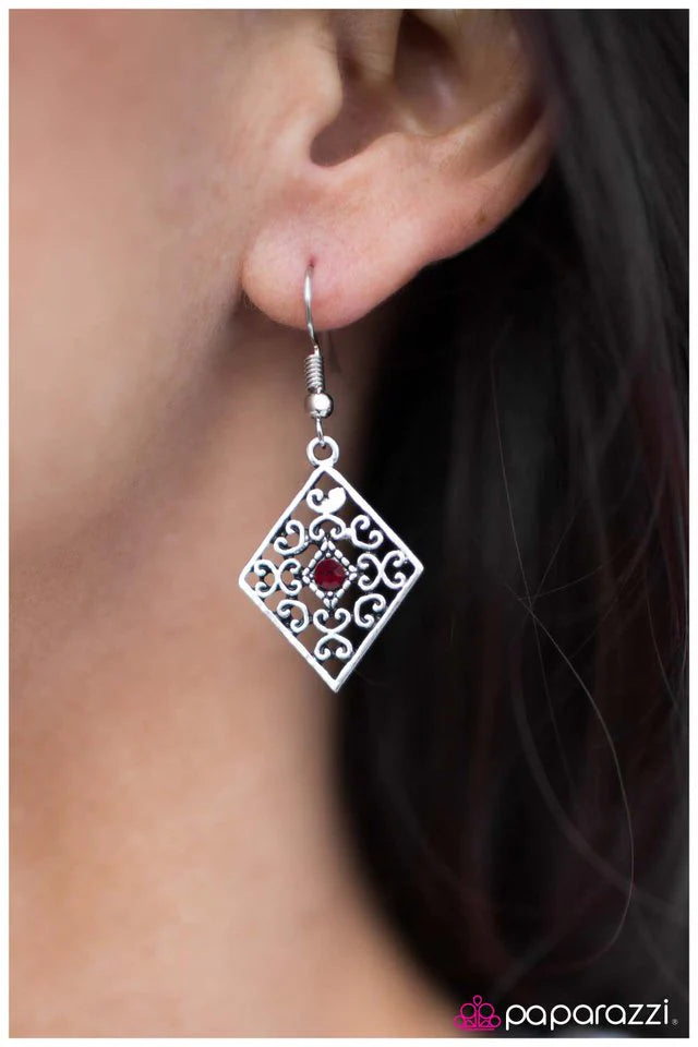 Paparazzi Earring ~ Late Night Rendezvous - Red