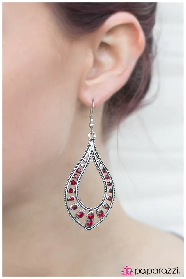 Paparazzi Earring ~ Big Spender - Red