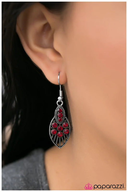 Paparazzi Earring ~ Prima Ballerina - Red