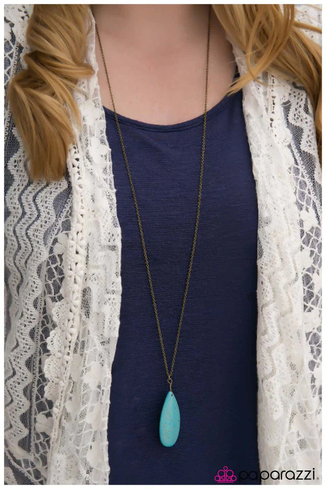 Paparazzi Necklace ~ Stone River - Blue