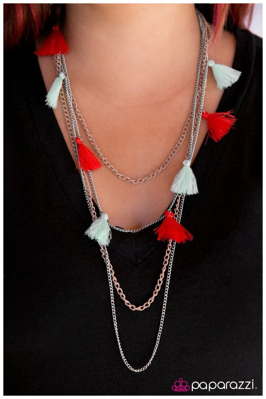 Paparazzi Necklace ~ Hang On To Your Tassels! - Multi