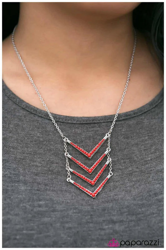 Paparazzi Necklace ~ Make Your Point - Red