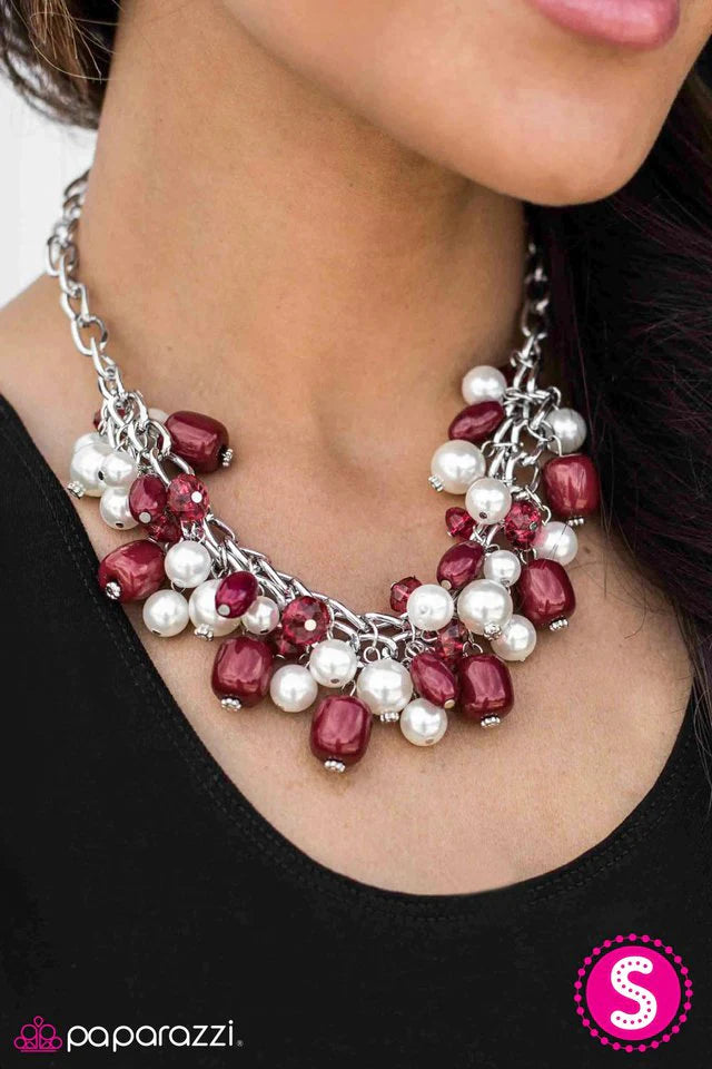 Paparazzi Necklace ~ What A BEVY - Red