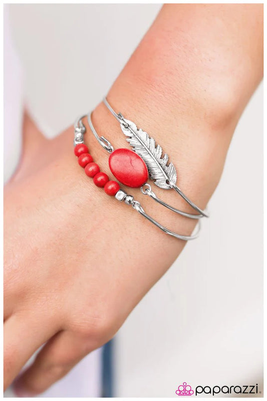 Paparazzi Bracelet ~ Catch A Tail Wind - Red