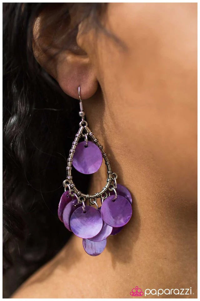 Paparazzi Earring ~ Deep Sea Diving - Purple