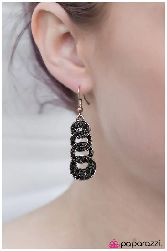 Paparazzi Earring ~ The Imperial Ball - Copper