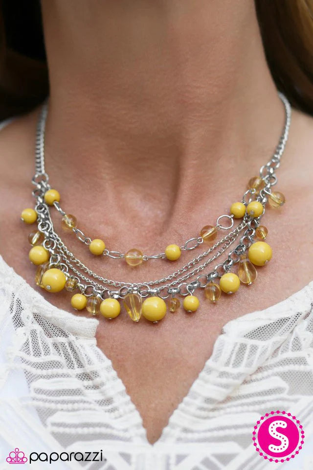 Paparazzi Necklace ~ Pretty Promenade - Yellow
