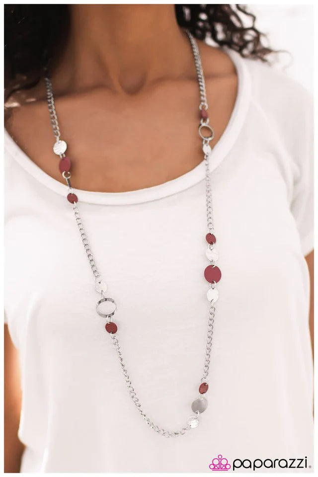 Paparazzi Necklace ~ Casually Dating - Red