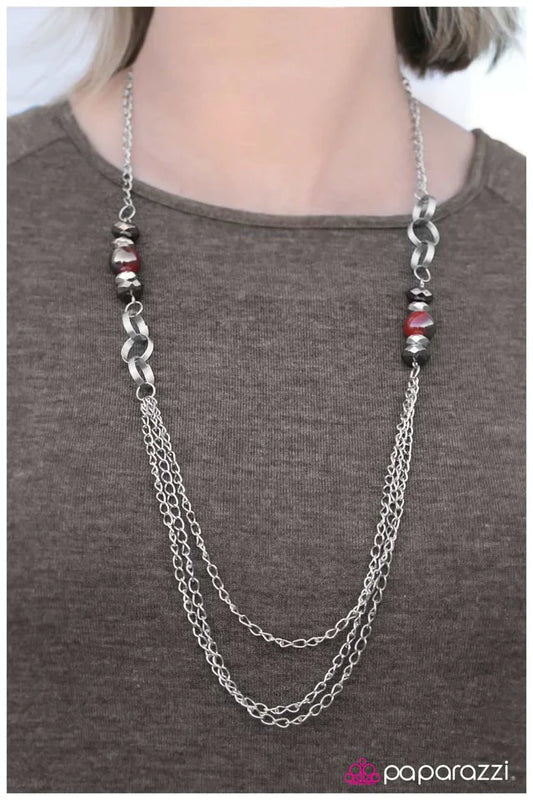 Paparazzi Necklace ~ Delirium - Red