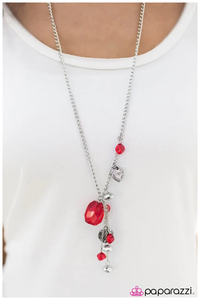Paparazzi Necklace ~ Eat Your Heart Out - Red