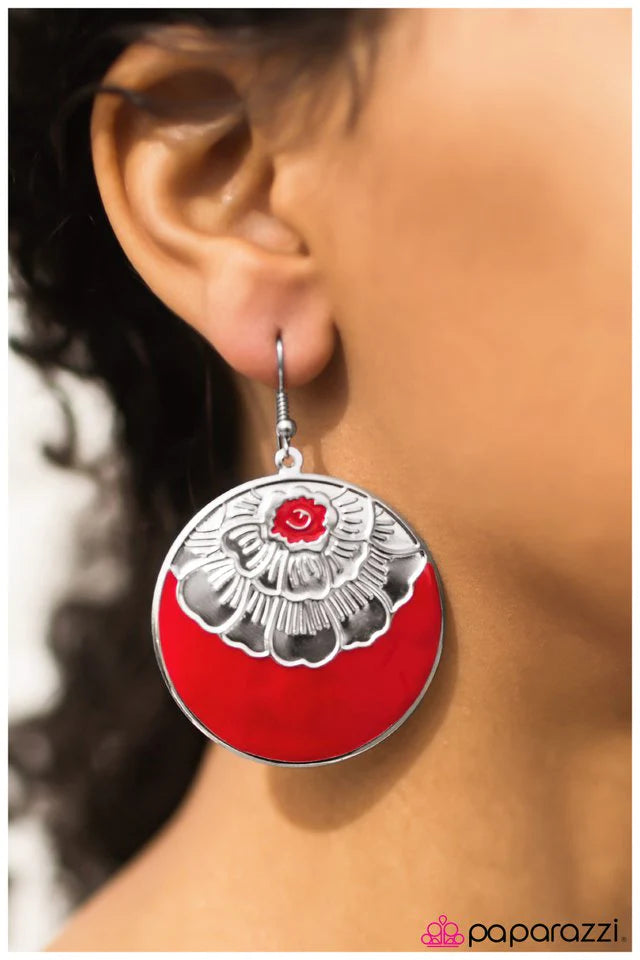 Paparazzi Earring ~ Tropical Delight - Red