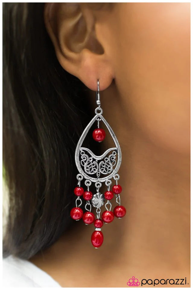 Paparazzi Earring ~ Dance The Night Away - Red