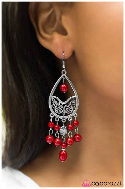 Paparazzi Earring ~ Dance The Night Away - Red