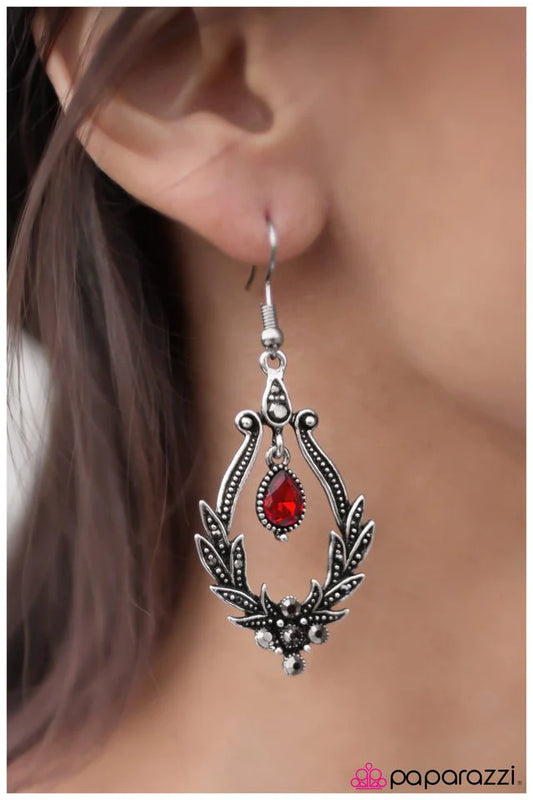 Paparazzi Earring ~ Sweet Chariot - Red