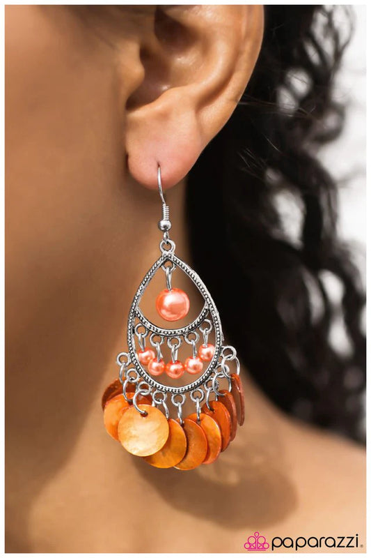 Paparazzi Earring ~ At Sea Level - Orange