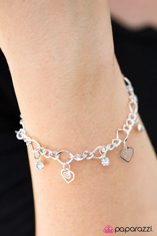 Paparazzi Bracelet ~ Let Your Heart Sing - White