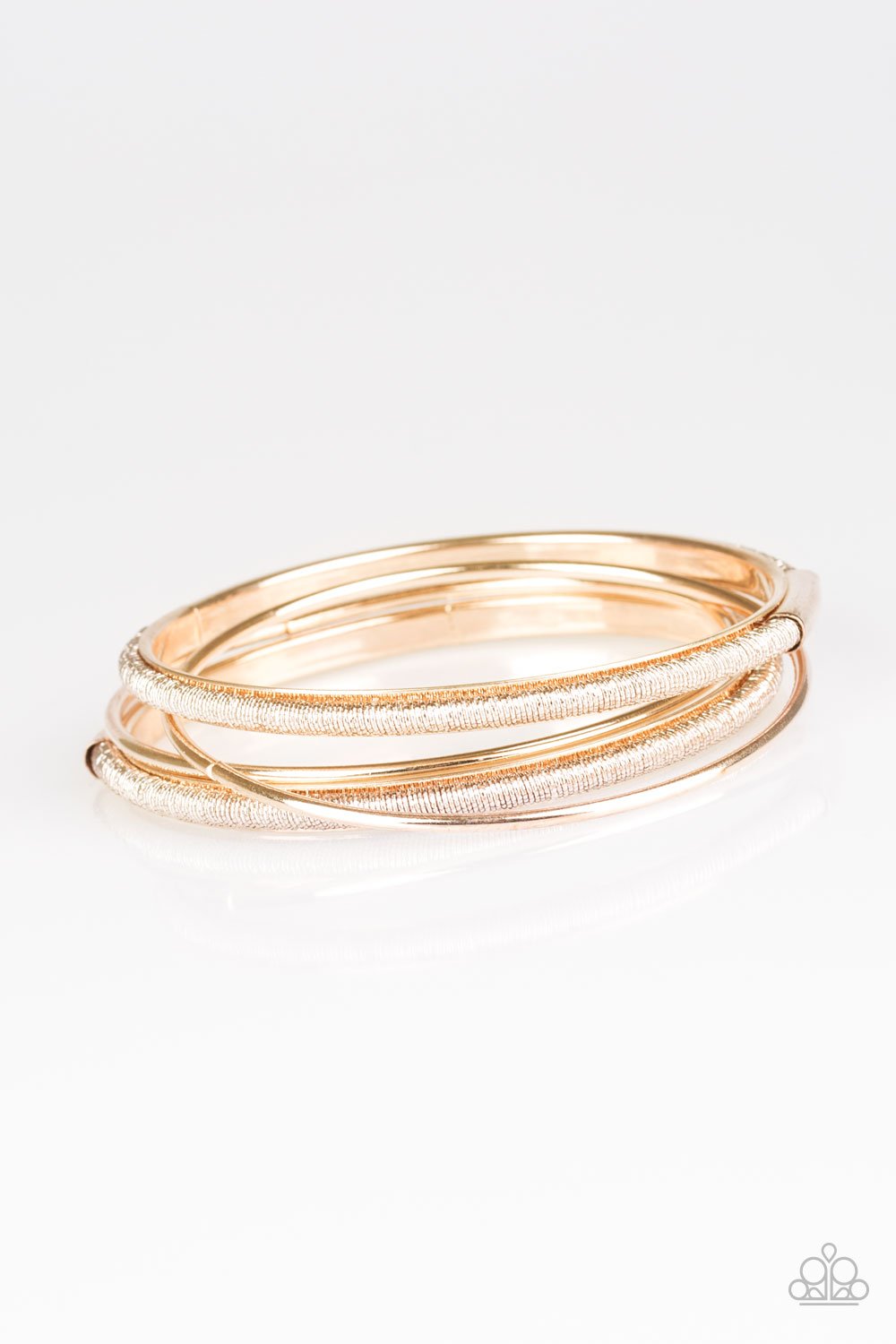 Paparazzi Bracelet ~ Pay A Hefty SHINE - Rose Gold