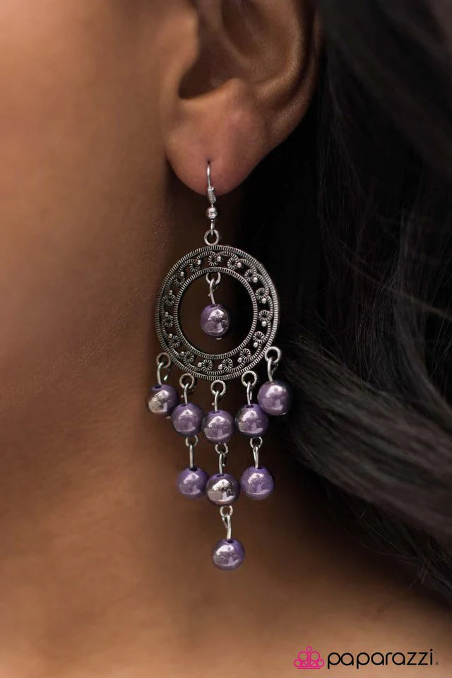 Paparazzi Earring ~ Burning Skies - Purple