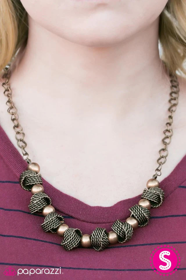 Paparazzi Necklace ~ Addicted to Love - Brass