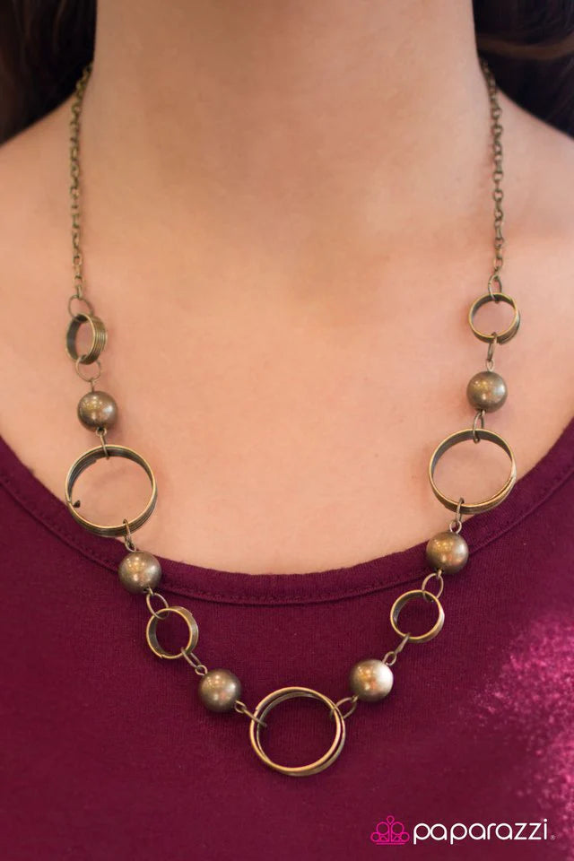 Paparazzi Necklace ~ By Comparison - Brass