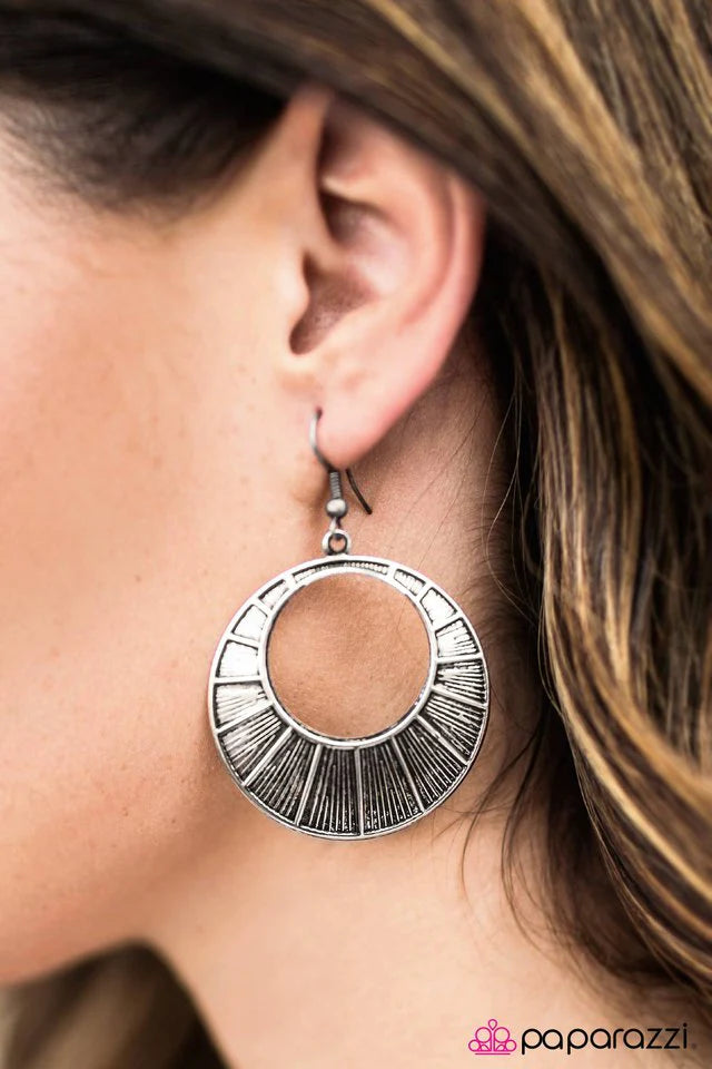 Paparazzi Earring ~ The Artic Circle - Silver